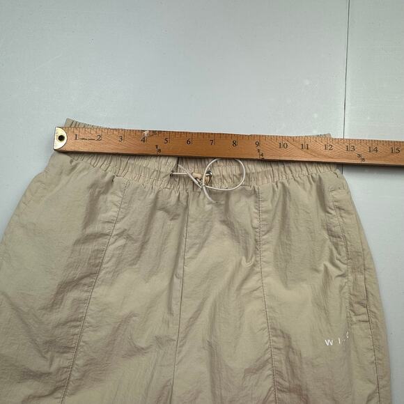 Wilo The Label Parachute Pants Womens Extra Small Tan Elastic Waist Jogger Gym - Picture 10 of 14